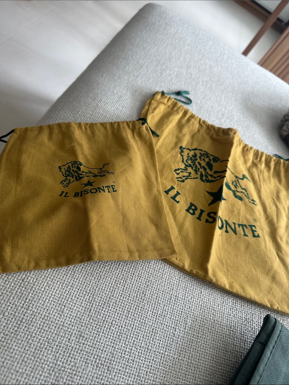 Yellow Drawstring Storage Bags (Set)